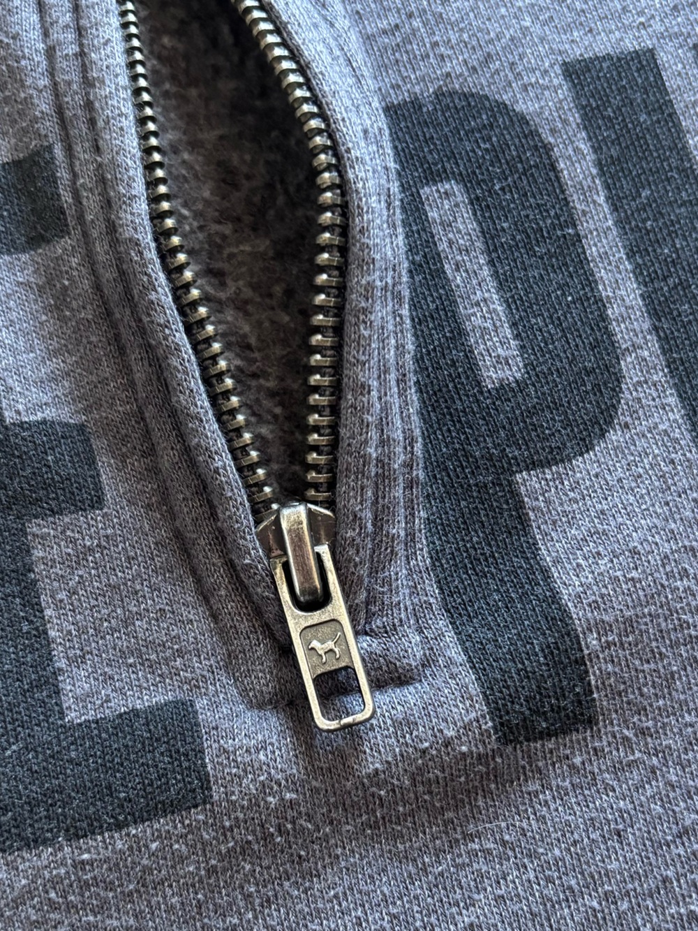 PINK VS Quarter Zip in Dark Grey - Picture 3 of 8
